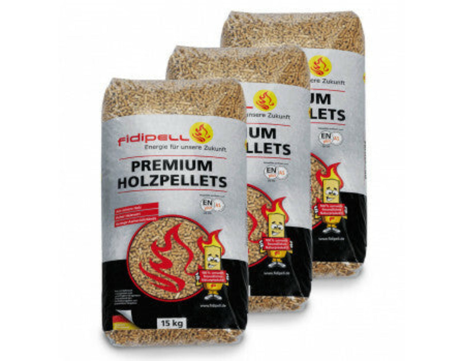 Fidipell Pellets ENplus A1 15 kg 65 Säcke, 975 kg – Bild 1