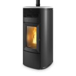 Pelletofen MCZ Club Air 10 UP! Absolute 10 kW – Ausführung: Top Keramik Weiß, Seiten Stahl Schwarz