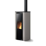 Pelletofen Palazzetti Ecofire Theo TC 9 US, 9kW – Ausführung: Stahl Taubengrau