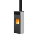 Pelletofen Palazzetti Clelia TC 9 US, 9 kW – Ausführung: Stahl Weiß